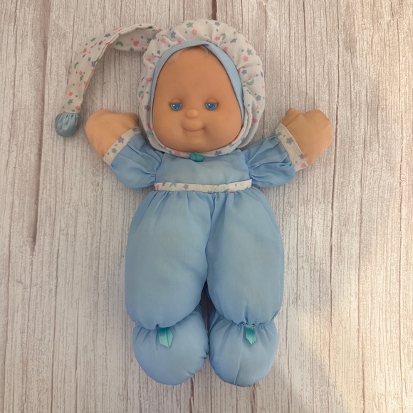 1991 Fisher Price Puffalump Kids Plush Snuggle Doll Blue Moon Star 1372 NO LIGHT - Picture 1 of 10